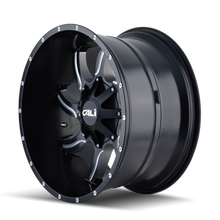 Charger l&#39;image dans la galerie, 9102-2252M - Cali Off-Road Twisted 20X12 5X127 -44mm Satin Black With Milled Spokes - Cali Off-Road Wheels Canada