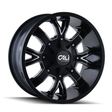Load image into Gallery viewer, 9104-22478M - Cali Off-Road Dirty 22X14 8X180 /  ET -76mm Satin Black Milled - Cali Off-Road Wheels Canada