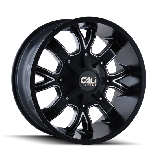 9104-2937M - Cali Off-Road Dirty 20X9 6X135 / 6X139.7 ET 0mm Satin Black Milled - Cali Off-Road Wheels Canada