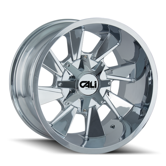 9106-2276C - Cali Off-Road Distorted 20X12 8X165.1 / 8X170 ET -44mm Chrome - Cali Off-Road Wheels Canada
