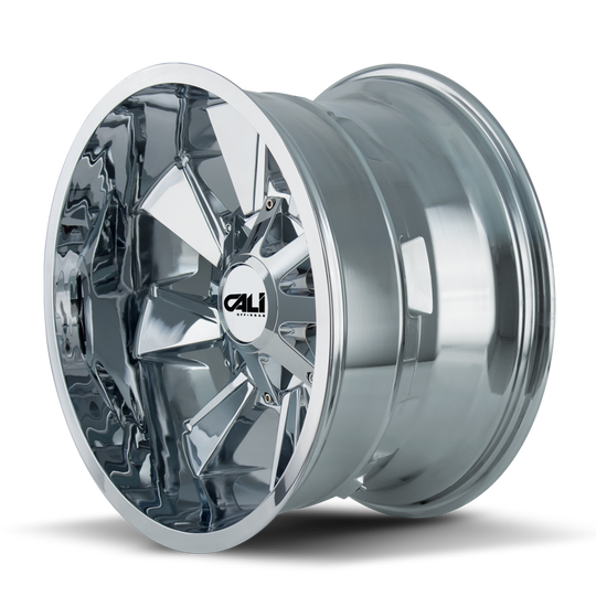 9106-2278C - Cali Off-Road Distorted 20X12 8X180 /  ET -44mm Chrome - Cali Off-Road Wheels Canada