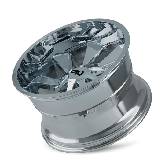 9106-2278C - Cali Off-Road Distorted 20X12 8X180 /  ET -44mm Chrome - Cali Off-Road Wheels Canada