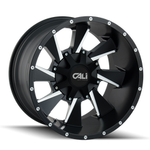 Charger l&#39;image dans la galerie, 9106-2937M - Cali Off-Road Distorted 20X9 6X135 0mm Satin Black With Milled Spokes - Cali Off-Road Wheels Canada