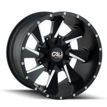 Load image into Gallery viewer, 9106-2237M - Cali Off-Road Distorted 20X12 6X135 / 6X139.7 ET -44mm Satin Black Milled - Cali Off-Road Wheels Canada