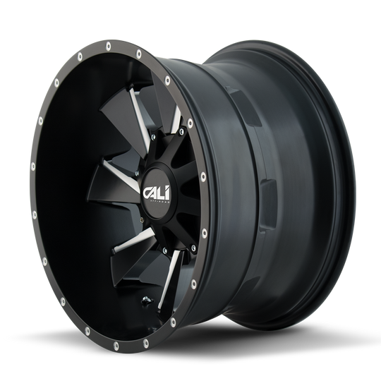 9106-24278M - Cali Off-Road Distorted 24X12 8X180 /  ET -44mm Satin Black Milled - Cali Off-Road Wheels Canada
