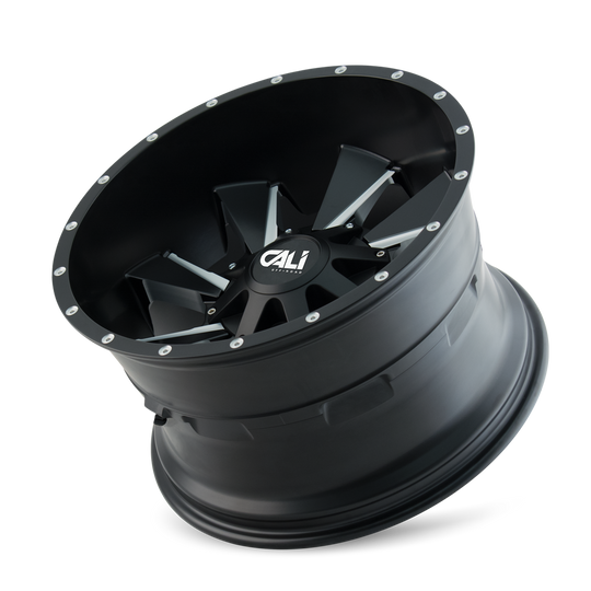 9106-2976M - Cali Off-Road Distorted 20X9 8X165.1 / 8X170 ET 0mm Satin Black Milled - Cali Off-Road Wheels Canada