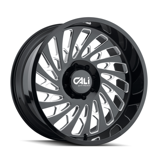 9108-24278BM - Cali Off-Road Switchback 24X12 8X180 /  ET -51mm Gloss Black Milled - Cali Off-Road Wheels Canada