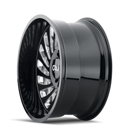 9108-2978BM - Cali Off-Road Switchback 20X9 8X180 /  ET 0mm Gloss Black Milled - Cali Off-Road Wheels Canada