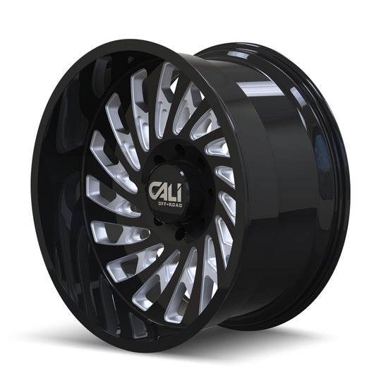 9108-2183P-30 - Cali Off-Road Switchback 20X10 6X139.7 -30mm Polished With Milled Spokes - Cali Off-Road Wheels Canada