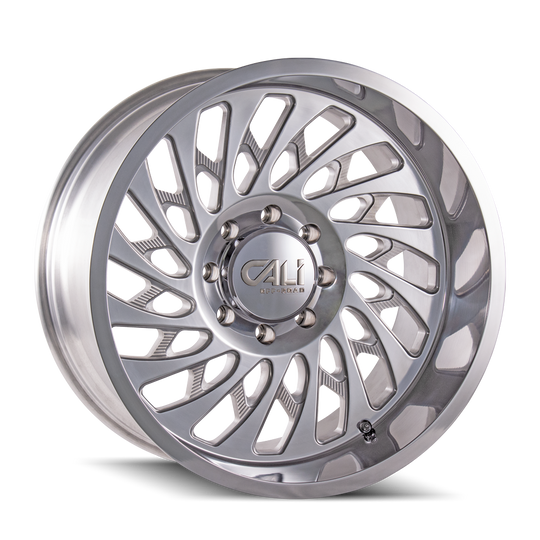 9108-24283P - Cali Off-Road Switchback 24X12 6X139.7 -51mm Polished With Milled Spokes - Cali Off-Road Wheels Canada