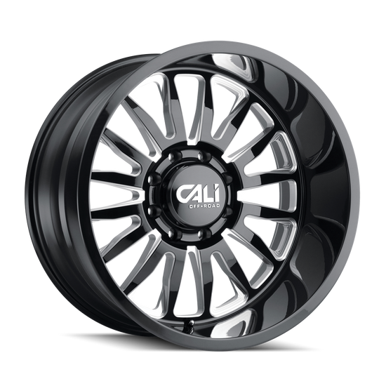 9110-22170BM - Cali Off-Road Summit 22X10 8X170 /  ET 0mm Gloss Black Milled - Cali Off-Road Wheels Canada