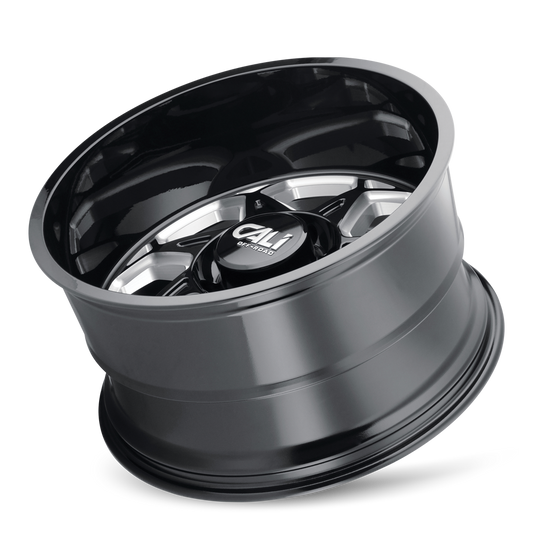 9111-2183BM - Cali Off-Road Sevenfold 20X10 6X139.7 /  ET -25mm Gloss Black Milled - Cali Off-Road Wheels Canada