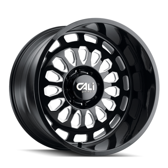 9113-24483BM - Cali Off-Road Paradox 24X14 6X139.7 /  ET -76mm Gloss Black Milled - Cali Off-Road Wheels Canada