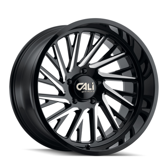 9114-24478BM - Cali Off-Road Purge 24X14 8X180 /  ET -76mm Gloss Black Milled - Cali Off-Road Wheels Canada