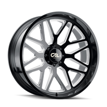 Load image into Gallery viewer, 9115-24436BM - Cali Off-Road Invader 24X14 6X135 /  ET -76mm Gloss Black Milled - Cali Off-Road Wheels Canada