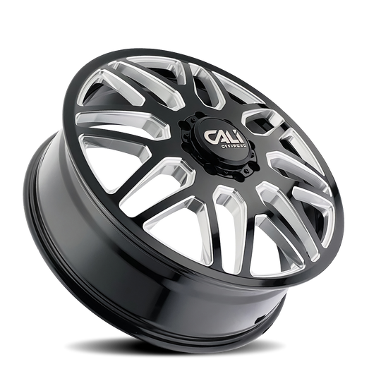 9115D-24877BMF115 - Cali Off-Road Invader Dually 24X8.25 8X200 /  ET 115mm Gloss Black Milled - Cali Off-Road Wheels Canada