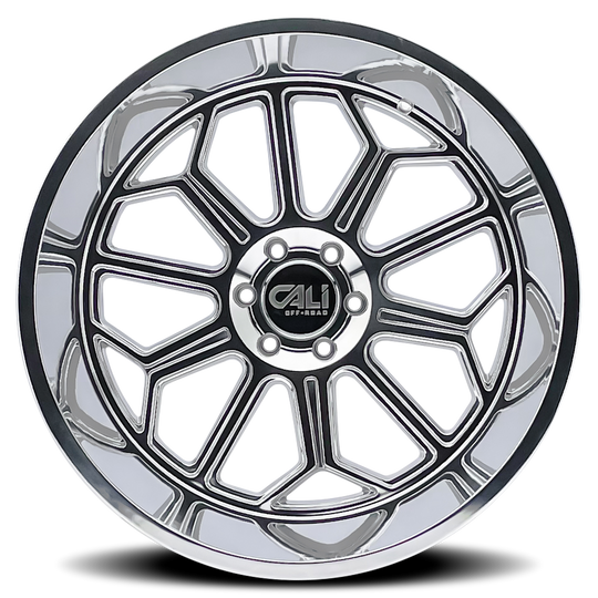 9117-2181P - Cali Off-Road Auburn 20X10 8X165.1 /  ET -25mm Polished - Cali Off-Road Wheels Canada