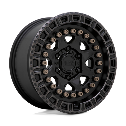 1890CBN06114M76 - Black Rhino Carbine 18X9 6X114.3  0mm Matte Black W/ Machined Tinted Ring & Bronze Bolts - Black Rhino Wheels Canada