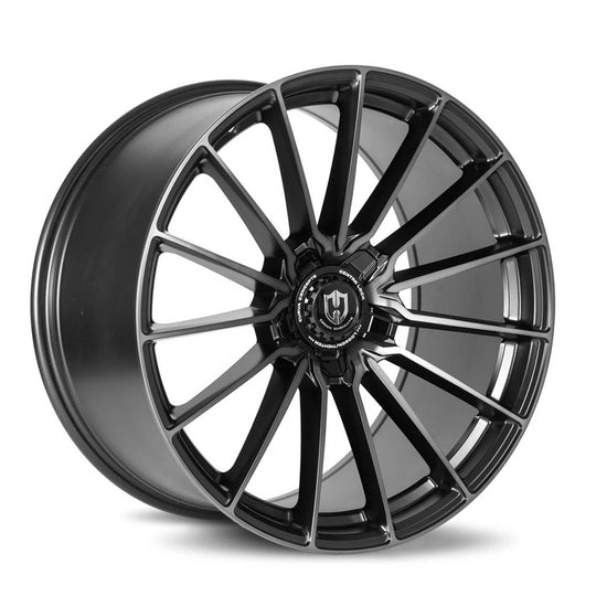 CFF75-1995BLNK2073BTMFS - Curva CFF75 19X9.5 Blank 20mm Gloss Black Machined Face Dark Tint Satin Lacquer - Curva Wheels Canada