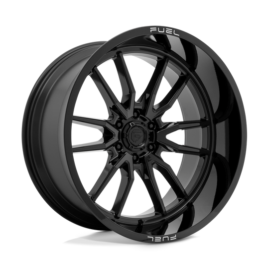 D76024208447 - Fuel Off-Road D760 Clash 24X12 6X139.7 -44 mm Gloss Black - Fuel Off-Road Wheels Canada