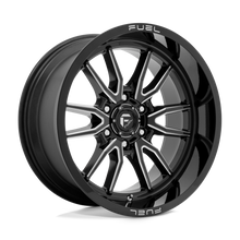 Load image into Gallery viewer, D76117908450 - Fuel Off-Road D761 Clash 17X9 6X139.7 1mm Gloss Black Milled - Fuel Off-Road Wheels Canada