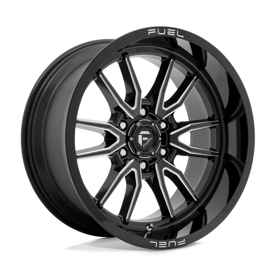 D76117908450 - Fuel Off-Road D761 Clash 17X9 6X139.7 1mm Gloss Black Milled - Fuel Off-Road Wheels Canada