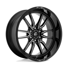 Charger l'image dans la galerie, D76122008947 - Fuel Off-Road D761 Clash 22X10 6X135 -18 mm Gloss Black Milled - Fuel Off-Road Wheels Canada