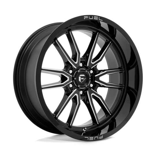 D76122008947 - Fuel Off-Road D761 Clash 22X10 6X135 -18 mm Gloss Black Milled - Fuel Off-Road Wheels Canada