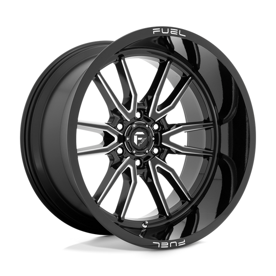 D76122208947 - Fuel Off-Road D761 Clash 22X12 6X135 -44 mm Gloss Black Milled - Fuel Off-Road Wheels Canada