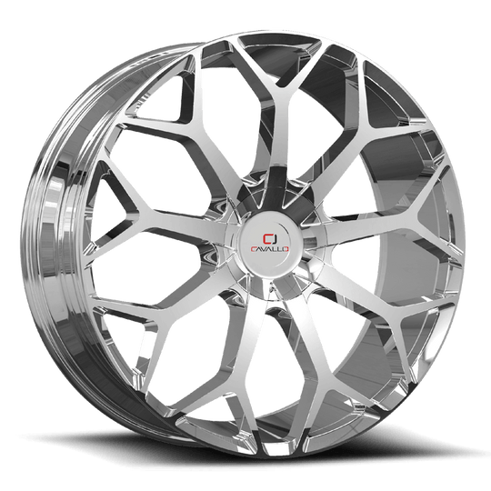 CLV-2222955115120+15C - Cavallo CLV-22 22X9.5 5X115 ET 15MM Chrome - Cavallo Wheels Canada