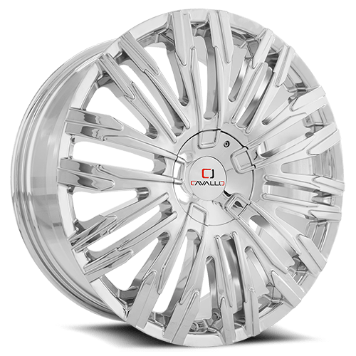 CLV-2822955115120+15NCR - Cavallo CLV-28 22X9.5 5X115 ET 15MM Nano Chrome - Cavallo Wheels Canada