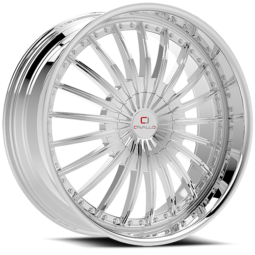 CLV-32208551081143+35C - Cavallo CLV-32 20X8.5 5X108 ET 35MM Chrome - Cavallo Wheels Canada