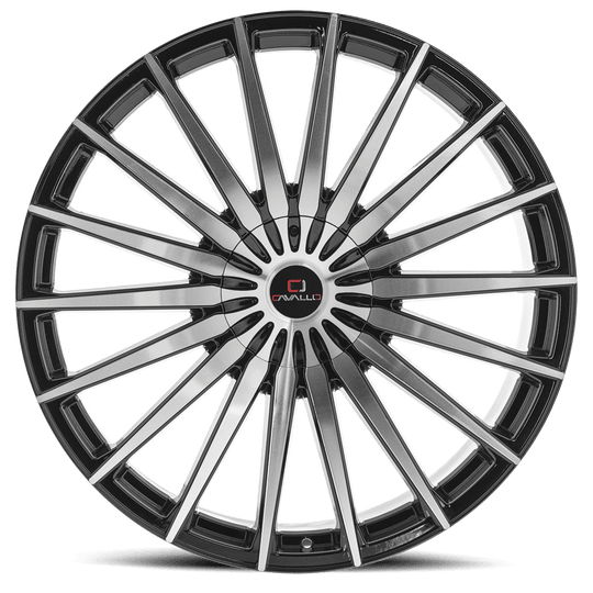 CLV-3420853835BM-I - Cavallo CLV-34 20X8.5 5X114.3 35mm Gloss Black & Machined - Cavallo Wheels Canada