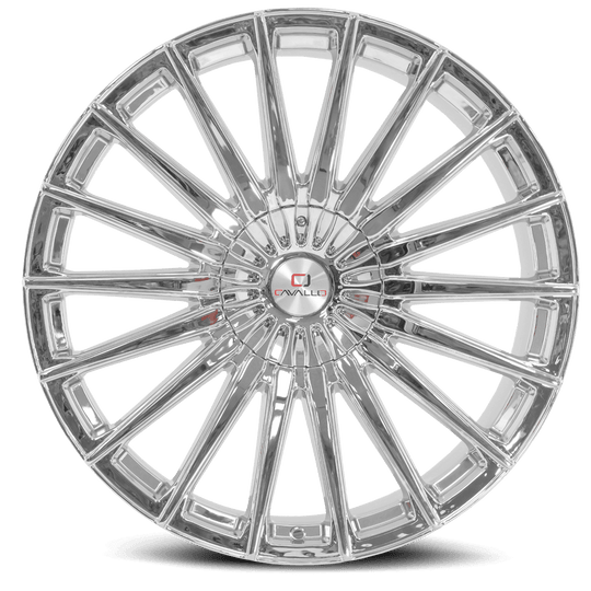 CLV-34208551121143+35C - Cavallo CLV-34 20X8.5 5X112 ET 35MM Chrome - Cavallo Wheels Canada