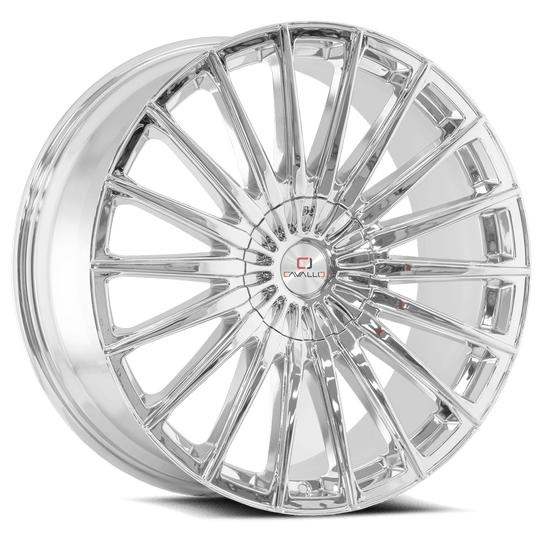 CLV-34208551101143+35NC - Cavallo CLV-34 20X8.5 5X110 35mm Nano Chrome - Cavallo Wheels Canada
