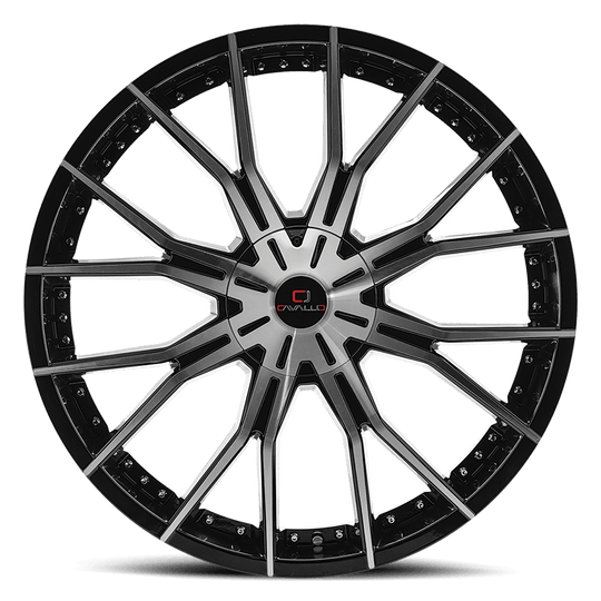 CLV-36269561351397+25BM - Cavallo CLV-36 26X9.5 6X135 25mm Gloss Black & Machined - Cavallo Wheels Canada