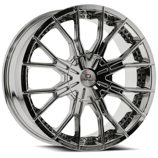 CLV-36228551081143+38C - Cavallo CLV-36 22X8.5 5X108 38mm Chrome - Cavallo Wheels Canada