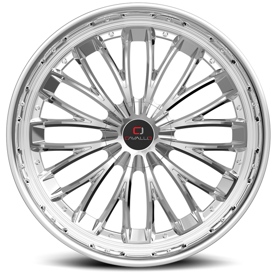 CLV-422295BLANK+18NC - Cavallo CLV-42 22X9.5 Blank 18mm Nano Chrome - Cavallo Wheels Canada