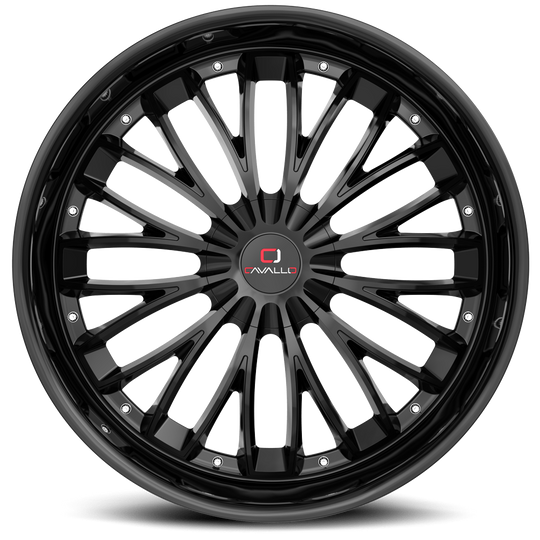 CLV-42208551121143+35GB - Cavallo CLV-42 20X8.5 5X112 ET 35MM Gloss Black - Cavallo Wheels Canada