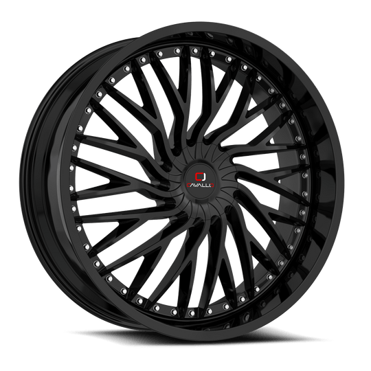 CLV-432490BLANK+18GB - Cavallo CLV-43 24X9 BLANK ET 18MM Gloss Black - Cavallo Wheels Canada