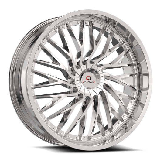 CLV-43228551121143+38C - Cavallo CLV-43 22X8.5 5X112 ET 38MM Chrome - Cavallo Wheels Canada