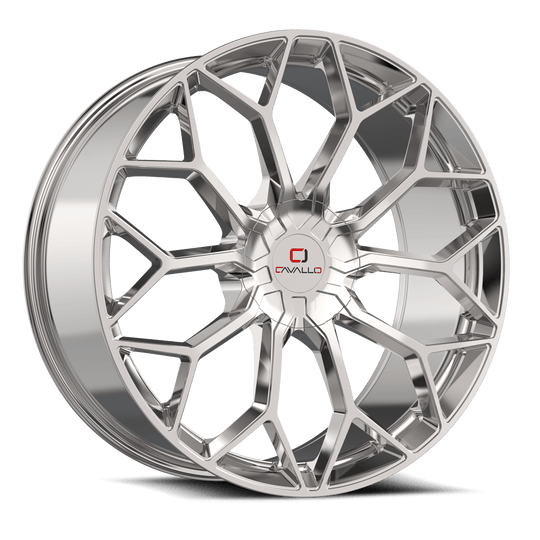 CLV-44229551151397+15NCR - Cavallo CLV-44 22X9.5 5X115 15mm Nano Chrome - Cavallo Wheels Canada