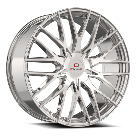 CLV-45208551143120+35C - Cavallo CLV-45 20X8.5 5X114.3 35mm Chrome - Cavallo Wheels Canada