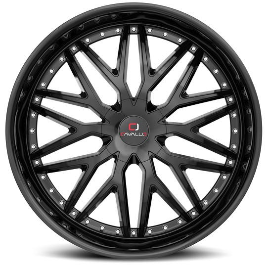 CLV-46188051101143+35GB - Cavallo CLV-46 18X8 5X110 ET 35MM Gloss Black - Cavallo Wheels Canada