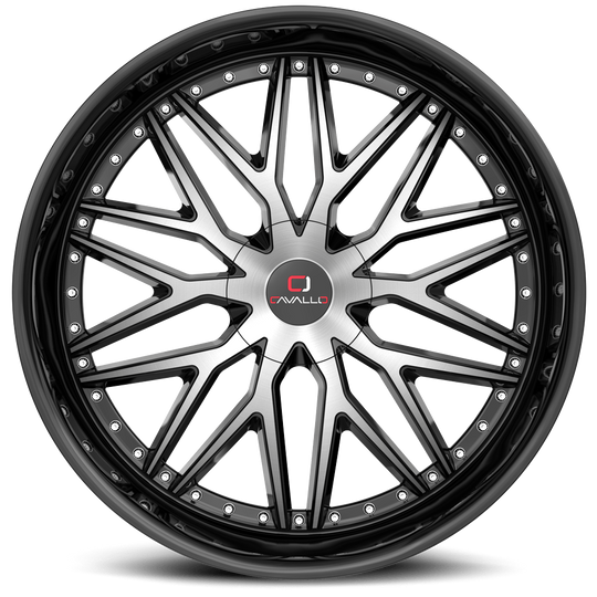 CLV-462695BLANK+15BM - Cavallo CLV-46 26X9.5 Blank 5X/6X 15mm Gloss Black & Machined - Cavallo Wheels Canada