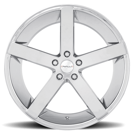 CLV-520855120+35NC - Cavallo CLV-5 20X8.5 5X120 35mm Nano Chrome - Cavallo Wheels Canada