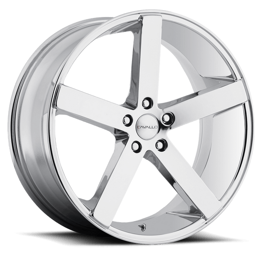 CLV-5221055112+40C - Cavallo CLV-5 22X10.5 5X112 ET 40MM Chrome - Cavallo Wheels Canada