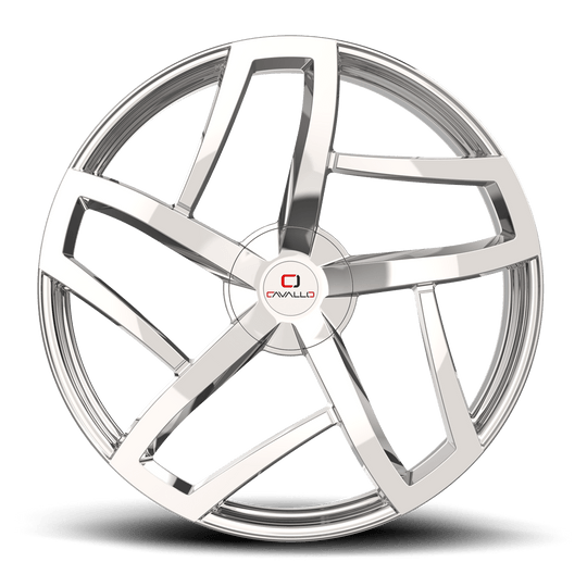 CLV-50208551101143+35C - Cavallo CLV-50 20X8.5 5X110 ET 35MM Chrome - Cavallo Wheels Canada