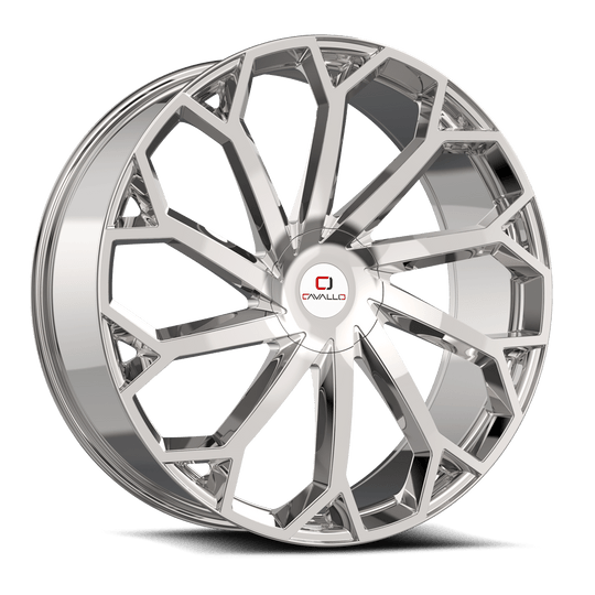 CLV-51208551101143+35C - Cavallo CLV-51 20X8.5 5X110 ET 35MM Chrome - Cavallo Wheels Canada