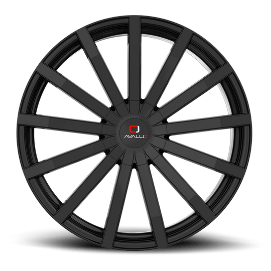 CLV-522490BLANK+18GB - Cavallo CLV-52 24X9 Blank 18mm Gloss Black - Cavallo Wheels Canada